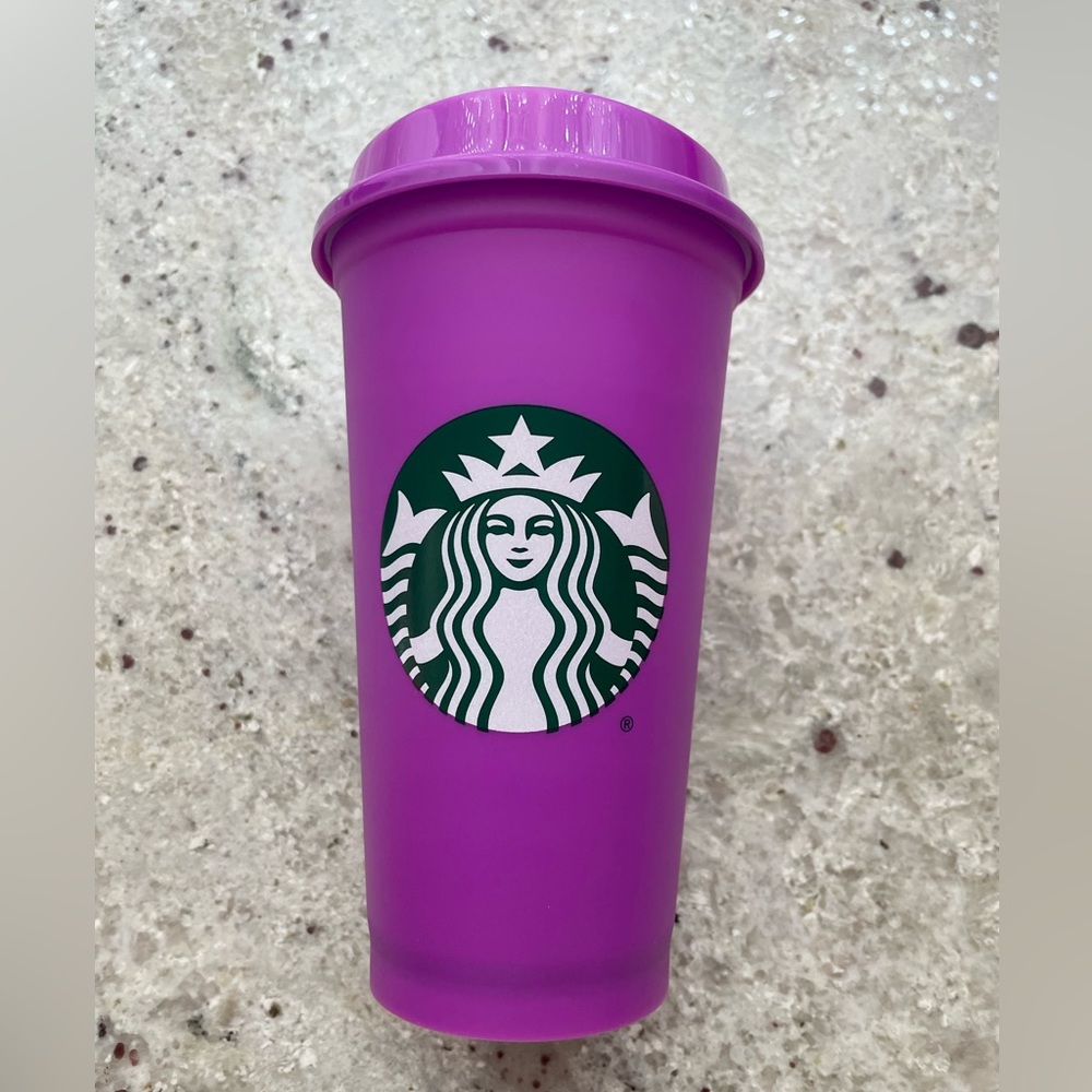 Starbucks Color Changing Lid Reusable Hot Cup in Purple